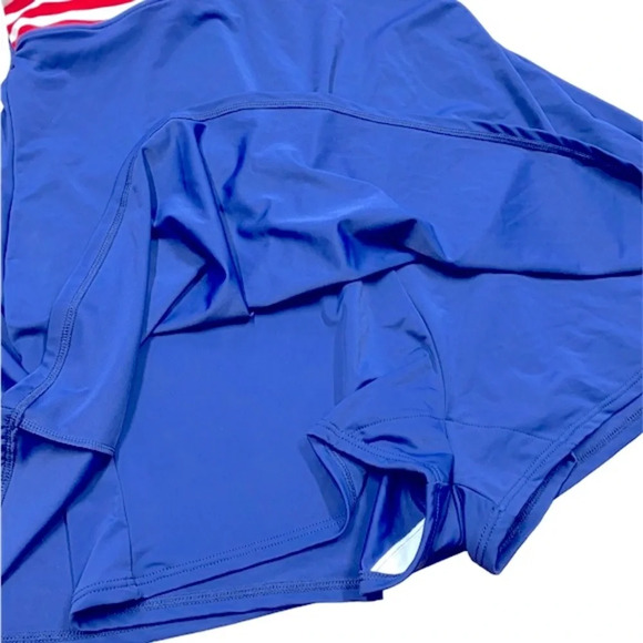 Navy blue & red stripe nautical halter bathing suit cosplay outfit new with tags - Picture 4 of 7
